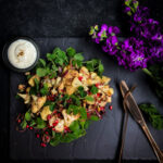 Roasted Cauliflower Salad with Chestnuts and Pomegranate