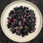 Black Fruit Salad with Tea Rose Syrup