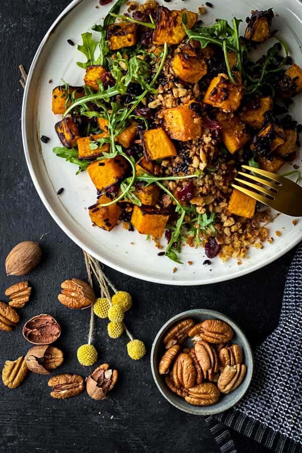 Vegan Pumpkin Salad with Toasted Pecans