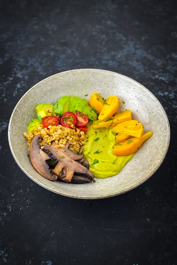 Nourish Bowl with Miso Avocado Dressing