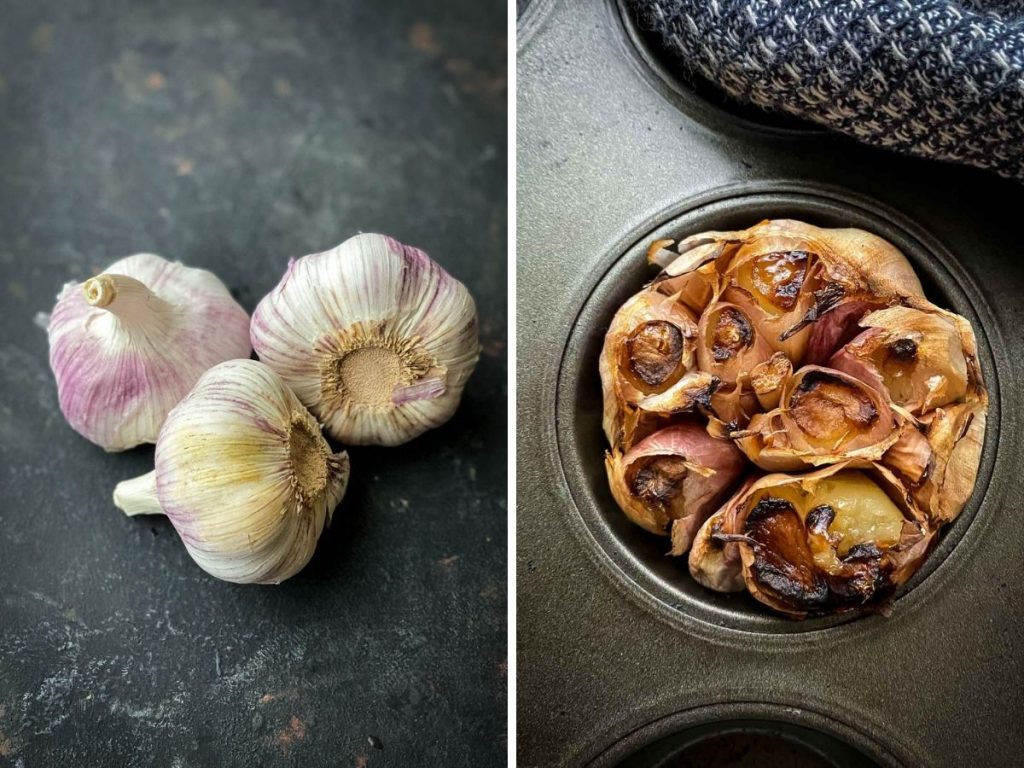 Garlic and whole roasted garlic