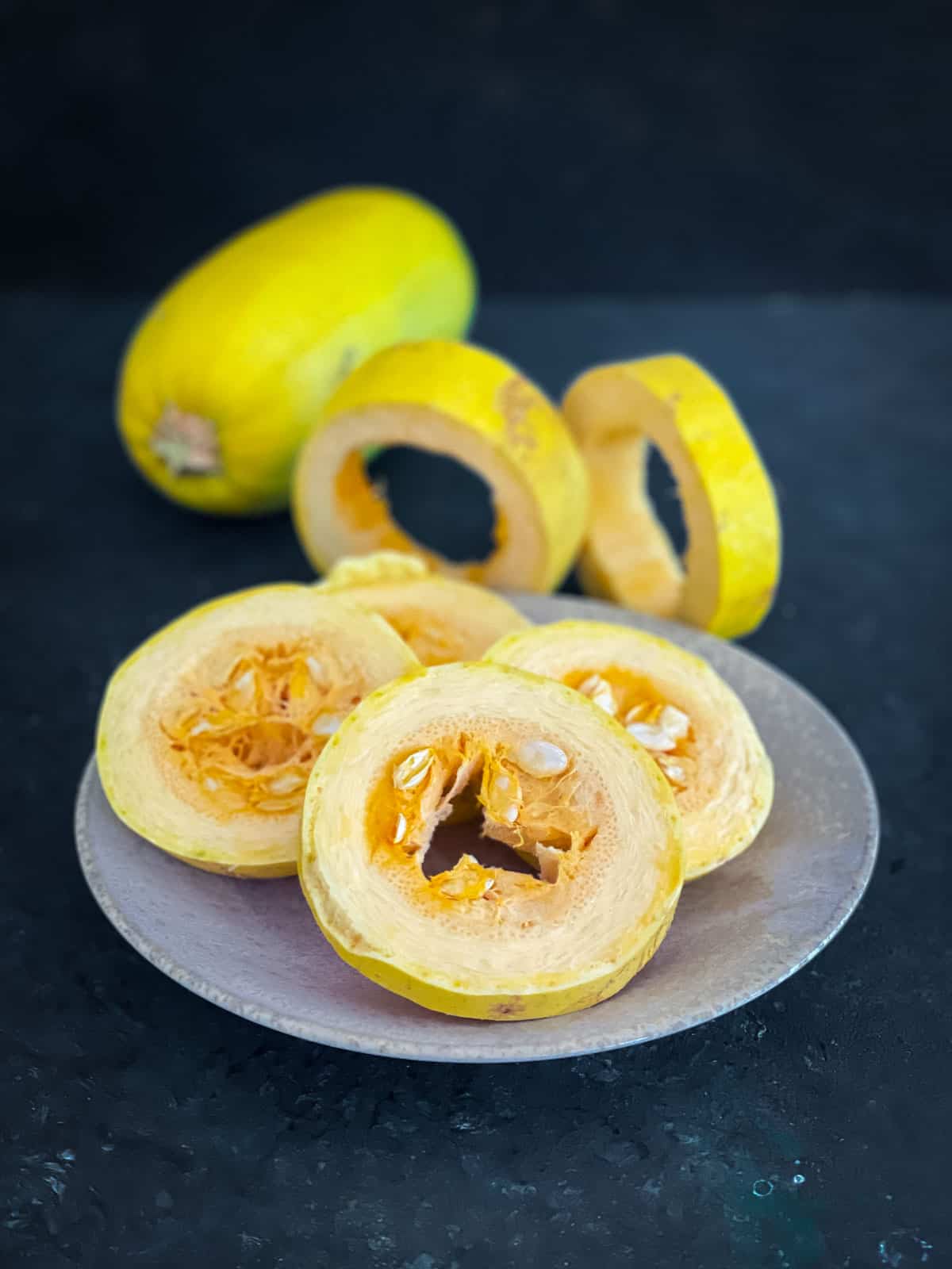 Spaghetti Squash whole and sliced