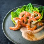 Prawn Cocktail with Marie Rose Sauce on a bed of lettuce