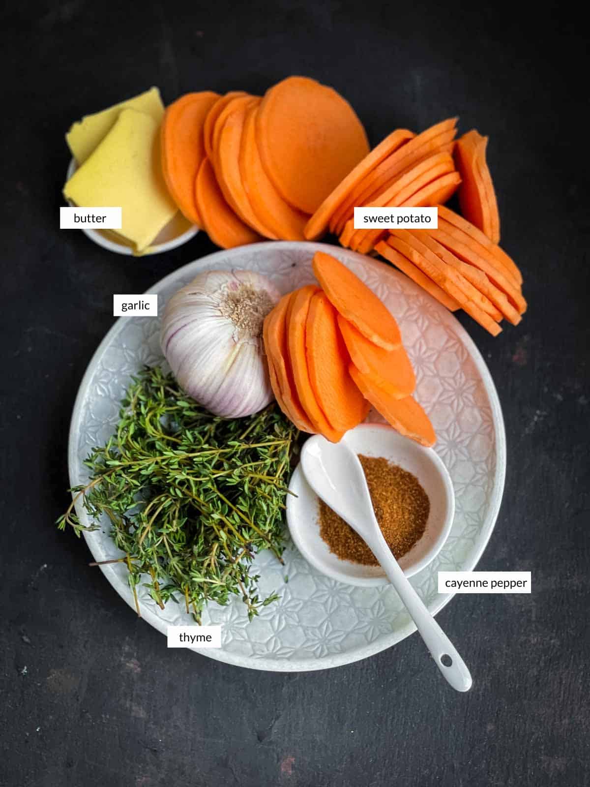 Ingredients for Baked Sweet Potato Slices