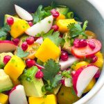 A bowl of Spicy Mango Avocado Salsa