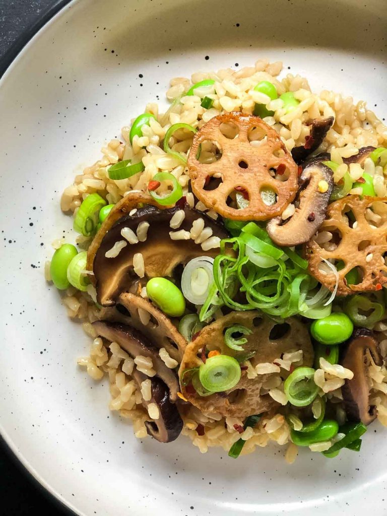 Lotus Root Salad with Pickled Shiitake Mushrooms